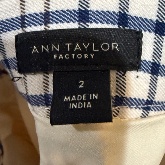 Checkered Paperbag Waist Navy and White Plaid Skirt - Picture 6 of 6